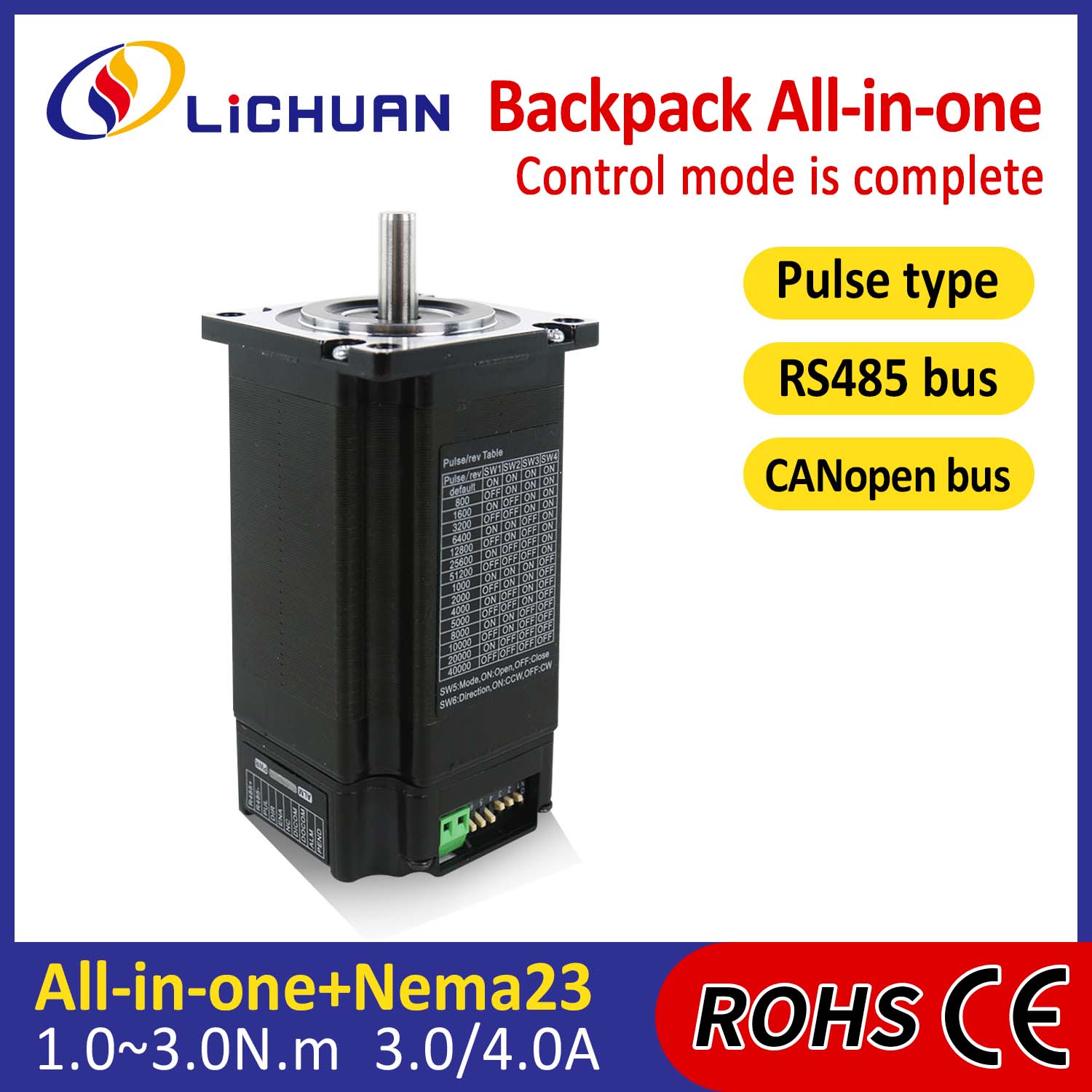 BACKPACK Type Nema23 Open Loop-Closed Loop Integrated Stepper Motor